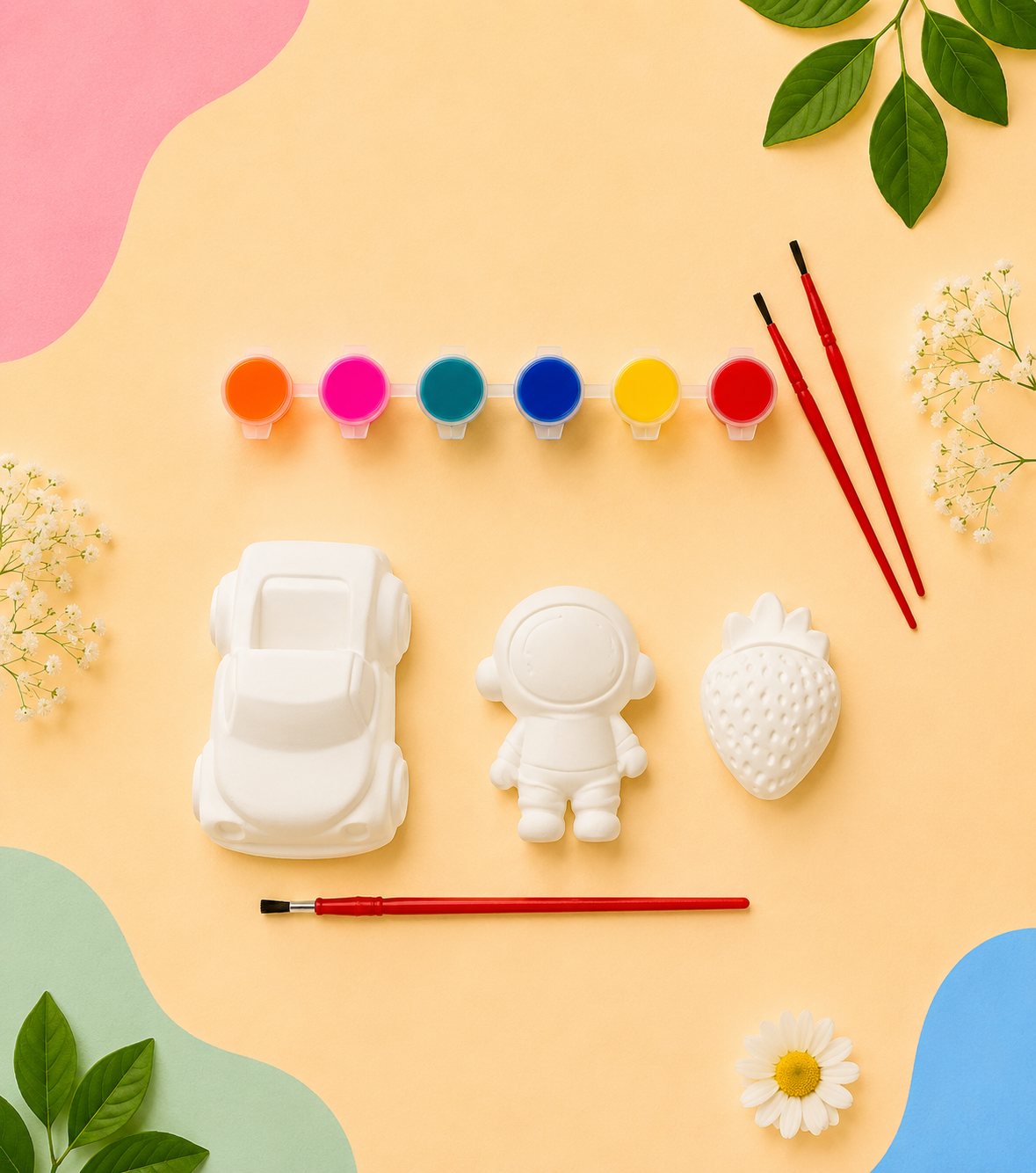 Kids DIY Painting Kit Car, Astronaut & Strawberry