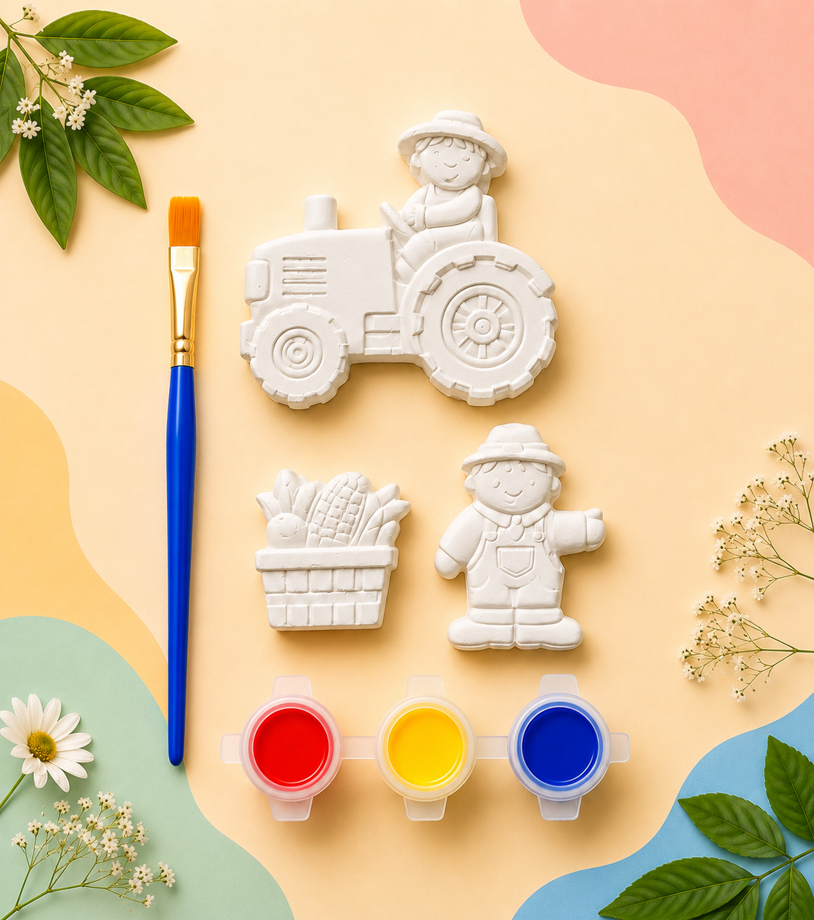Farm Fun Paint Kit DIY POP Toy Set