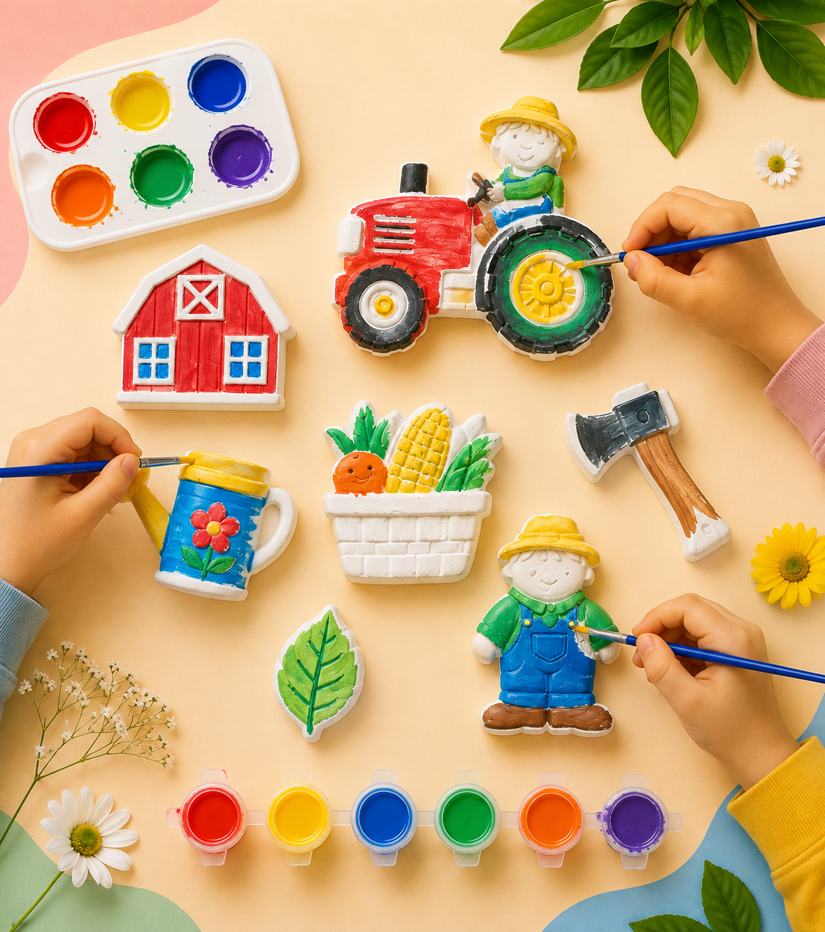 Farm Fun Paint Kit DIY POP Toy Set