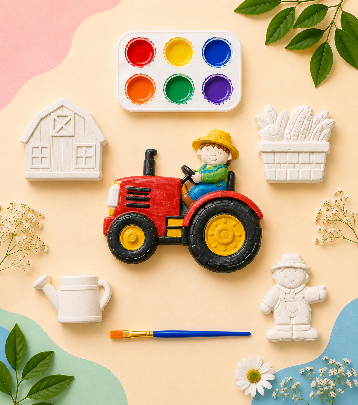 Farm Fun Paint Kit DIY POP Toy Set